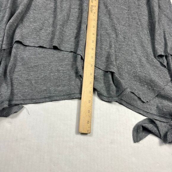 We The Free People Asymmetric Tunic Shirt Gray Laganlook Oversized Thermal L - Picture 6 of 10